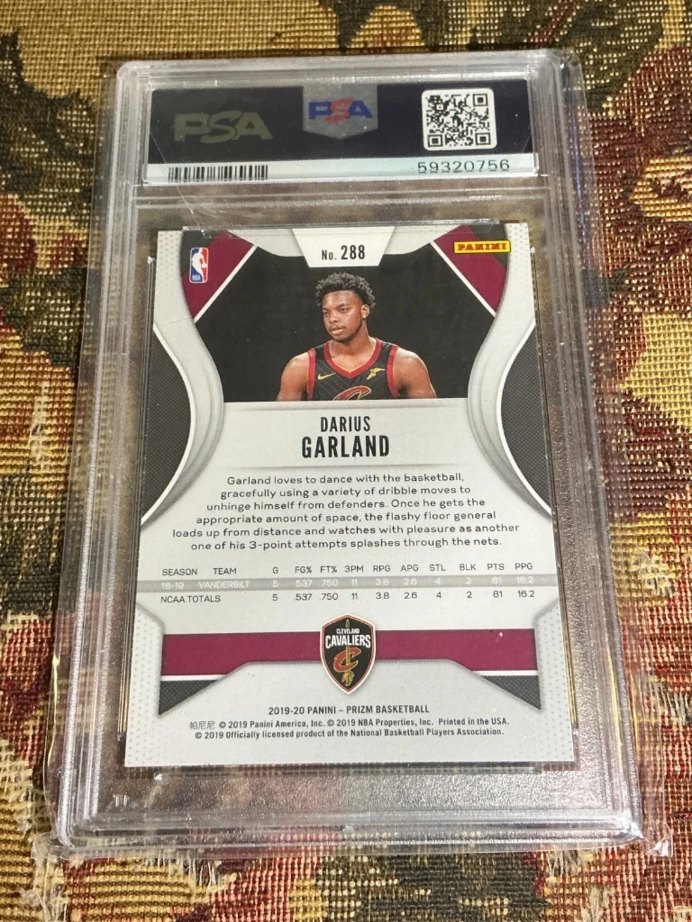 2019 Panini prizm Darius Garland #288 rookie card Graded PSA 10